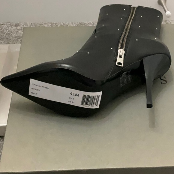 ALLSAINTS black leather Jenna boots - Picture 4 of 9